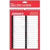 2025 Spiral Bound Month Wall Plan 2 Column Calendar Red And White