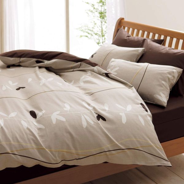 Nishikawa Mee 3 Step Cover Replacement, Easy Time and Stress-Free Duvet Cover, Single, Beige, Fully Open Zippers on Both Sides, Snap Hook, Smooth to the Touch, 100% Cotton, Highly Absorbent,