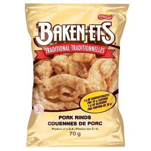 Baken-ets Bacon Flavoured Traditional Smoked Pork Rinds 70g/2.5oz bag (Imported