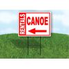 CANOE BOLD LEFT arrow RED 18inx24in Yard Road Sign w/  Stand