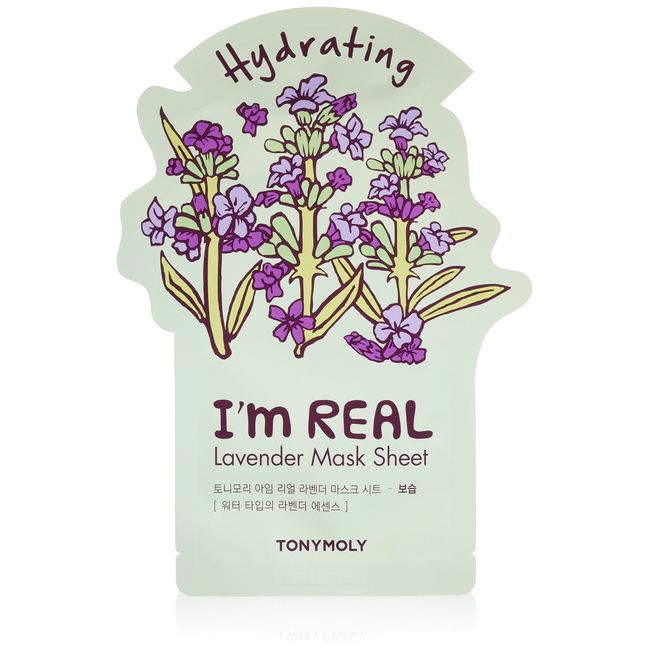 TONYMOLY I'm Real Lavender Hydrating Mask Sheet, Pack of 1