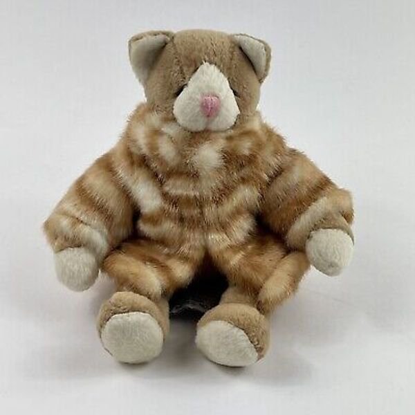 Russ Berrie Co Catalina 7” Ginger Orange Cat Plush Stuffed Animal Toy Fur Coat