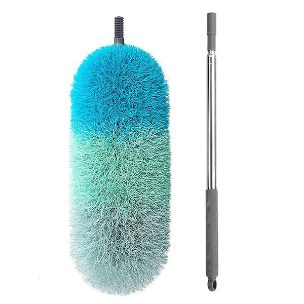 BOOMJOY Duster with Extension Pole, Microfiber Feather Duster, Extendable Duster with 100 inches Extra Long Pole, Dusters for Cleaning Ceiling Fan, High Ceiling, Blinds, Furniture