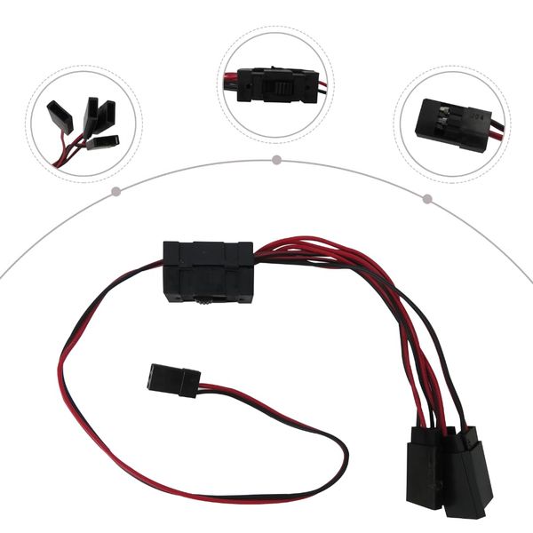 JRSHOME Upgraded 4-way LED Light Controller Switch Cable for 1/10 TRX-4 SCX10 RC Crawler
