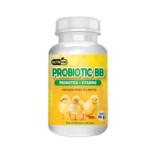 NUTRI-LINE Probiotic BB Probiticos y Vitaminas para Pollitos 80 g (2.82 oz) Apoyo Nutricional Integral para un crecimiento saludable