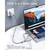 RAVIAD 100W 3 in 1 Charging Cable 50CM