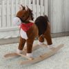 Kids Rocking Plush Horse Ride on Toy Moving Tail w/Scarf Child's Gift w/ Sound
