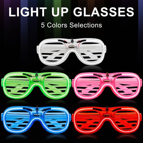 Priksia Light Up Glasses 10 Pcs Neon Glasses Led Glasses Party Decorations Shutter Glasses Rave Glasses Kids Adults