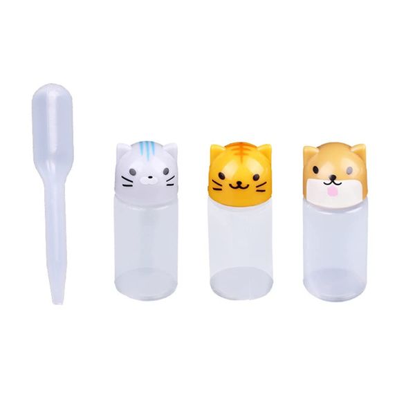 PengLAI Seasoning Bottles Plastic Tomato Ketchup Bottle Cute Animal Cap Sauce Squeeze Bottle for Kitchen Lunch Box