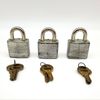 3x Master Lock Padlocks No 3 0.75" L x 0.30" D Shackle 1.5" Body Keyed Diff NOS