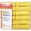 Annie Snap on Magnetic Rollers #1223, 12 Count Yellow Medium 3/4 Inch (4 Pack)