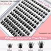 Cluster Lashes 120Pcs 10-16mm Individual Lashes D Curl Professional Lash Extension Kit, DIY False Eyelashes Fluffy Reusable Soft (MIX)