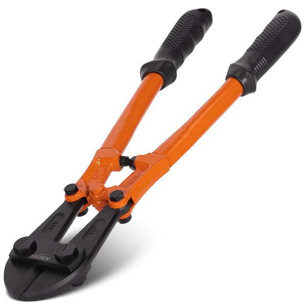 KSEIBI 141575 Heavy-Duty Small Bolt Cutter 14" for Cutting Fence, Steel Wire, Small Chain, Screws, and Rivet, with Soft Grip Rubber Ergonomic Handle Cutters