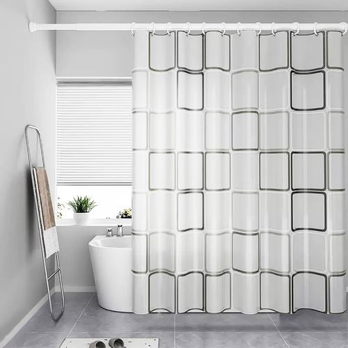 jssablo Shower Curtain Liner, Big Square Waterproof PEVA Shower Curtains with 3 Duty Heavy Bottom Magnets and 12 Rust Proof Grommets, 72x72 Weighted Shower Liner for Shower Stall, Bathtubs
