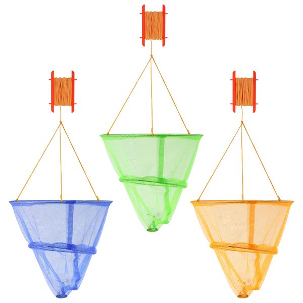 Crab Drop Net Crabbing Net Bait Bag Holder Rope & Hand Line Fun Outdoor Kids Fishing Trap Catcher