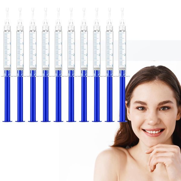 Xumann 10PCS Teeth Whitening Gel, 3ml Teeth Whitening Gel Syringes, Bleaching Gel Teeth Whitener Gels Refills Kit