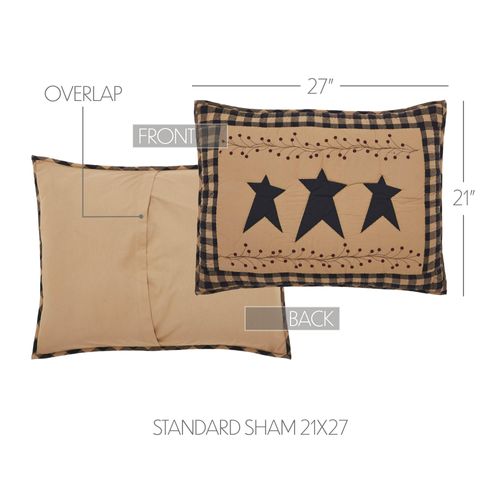 VHC Brands Sham Standard Quilted, Cotton Bedroom Sham Cover, Bedding Accessory, Bedroom Decor, Pip Vinestar Collection, Rectangle 21x27, Natural