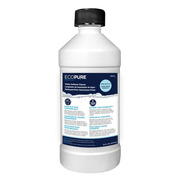 EcoPure EPCL Water Softener Cleaner, 16 Fl Oz (Pack of 1), Off- White