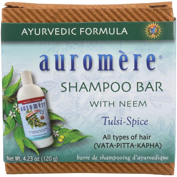 Auromere Ayurvedic Shampoo Bar - Eco Friendly, Handmade, Vegan, Cruelty Free, Natural, Non GMO, All in One Bar for Soap and Shampoo (4.23 oz), 1 pack