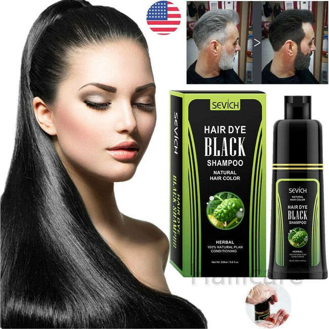 Champu Para Cubrir Canas Cabello Negro Hierbas Naturales Brillo Y Crecimiento