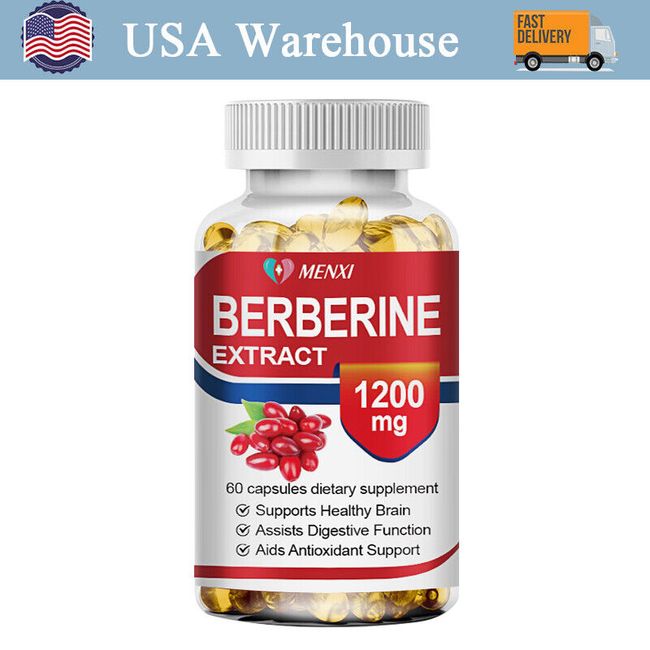 Berberine Plus HCL Supplement 1200mg, Max Potency,Single Ingredient,High Quality