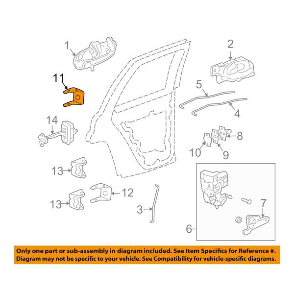 GM OEM 02-09 Bravada Rear Door Lock Hardware-Upper Hinge 88937060