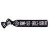 BLUE PANDA 50-Pack Volleyball Hair Ties for Girls, Accessories, Bracelets, Elastic Bands, Bulk Gifts for Team Featuring the Words "Bump - Set - Spike - Repeat" (3.35x0.6 in) black, white