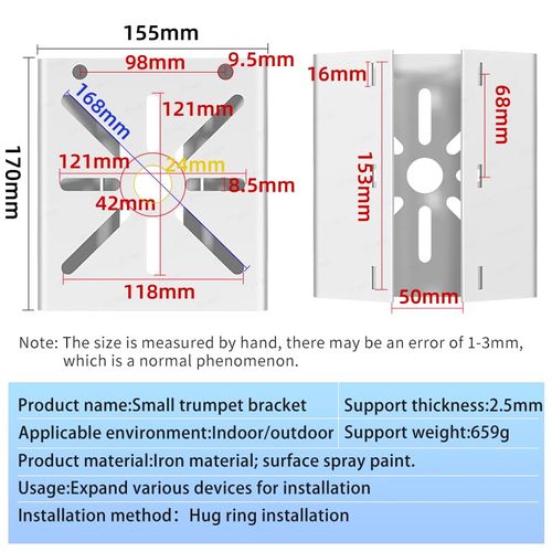 ZT-NET ZT-NET Universal Vertical Pole Mount for Security Camera, Solid Metal Bracket with 3 Loops, Suitable for CCTV Cameras PTZ Dome Cameras Mounting Adapter (Not Included Camera)