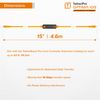 Tether Tools TetherPro Optima 10G USB Exclusive Data Transfer, 15’ (4.6M) Straight to Straight Cable - Orange