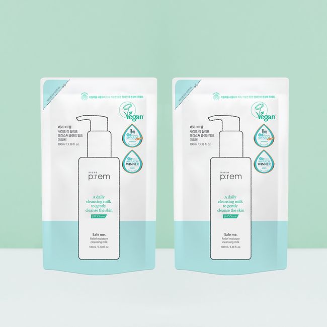 [Refill pack/2 bundle] Safe Me Relief Moisture Cleansing Milk Refill 100ml+100ml