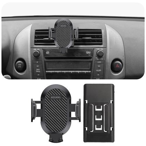 AOUKKL Car Phone Holder Fits for Toyota RAV4 2006-2012 Accessories,Thick Cases Friendly,Cell Phone Mount for 4.7-7 in Phones,360 Degree Rotation,Easy to Install