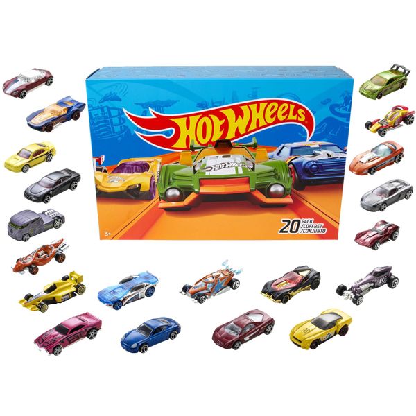 Hot Wheels Toy Cars & Trucks 20 Pack, Set of 20 1:64 Scale Vehicles for Play or Display, Instant Collection (Styles May Vary)