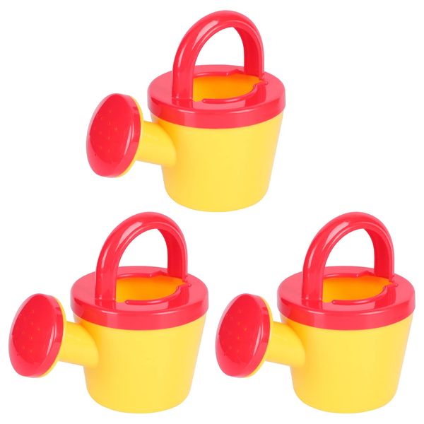 Toddmomy 3pcs Beach Watering Can Shower Sprinklers Plastic Kids Bath Shower Head Mini Watering Pot Kettle Bucket Bath Toys Educational Toy for Children Kids Yellow