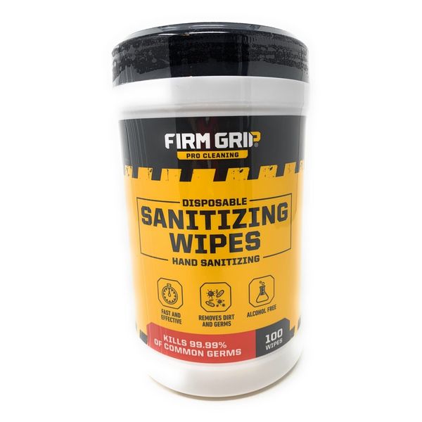 Firm Grip Pro Cleaning Sanitizing Disposable Wipes 1 Container 100 Wipes