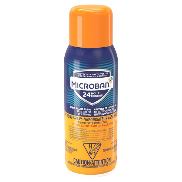 MICROBAN Sanitizing Spray 24hr Citrus Scent 12.5oz