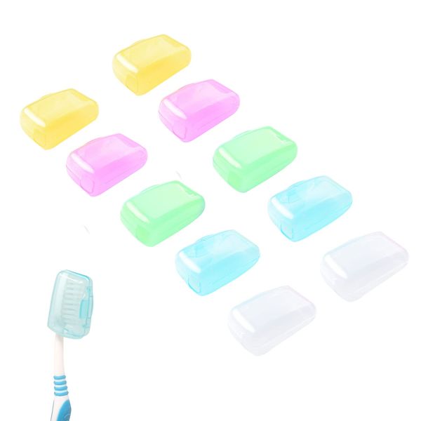 RICISUNG Toothbrush Head Cover, Toothbrush Case, Toothbrush Cap (Pack of 10), Travel Toothbrush Storage Box, Portable, Toiletries, Simple, Lightweight, Convenient, Portable, Toothpaste Cup, Portable