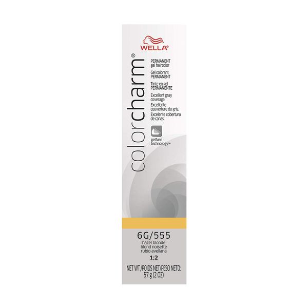 WELLA colorcharm Permanent Gel, Hair Color for Gray Coverage, 6G Hazel Blonde