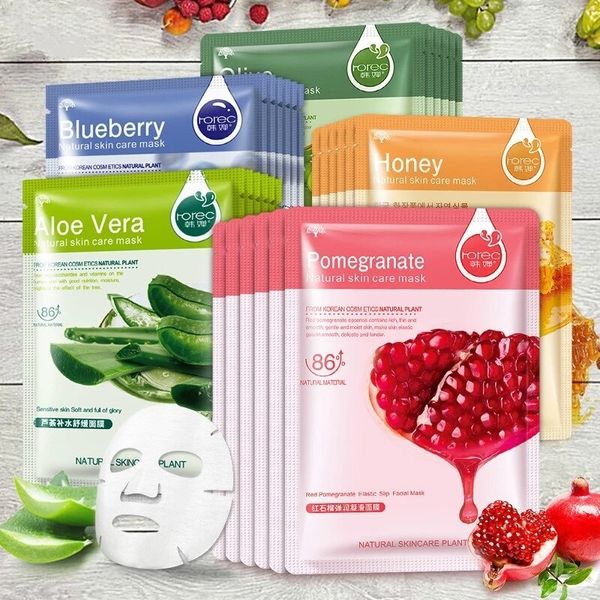 BIOAQUA Skin Care Sheet Mask Aloe Olive Pomegranate Seaweed Batch Facial Mask Han, [05]