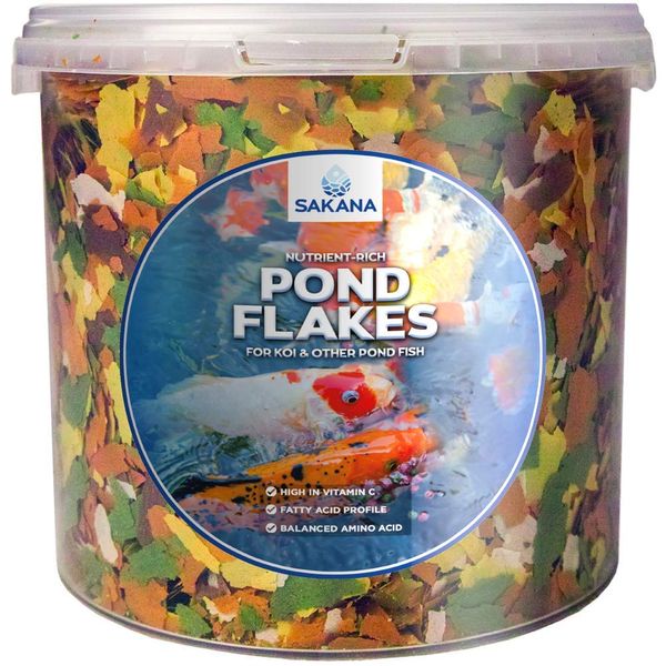 Sakana Multi-Pond Flakes | Premium Quality Aquatic Fish Food Mixture | Perfectly Balanced, All-Round Daily Feed for Cold-Water Fish | Healthy, Easily Digestible & Great Source of Nutrients (5L)