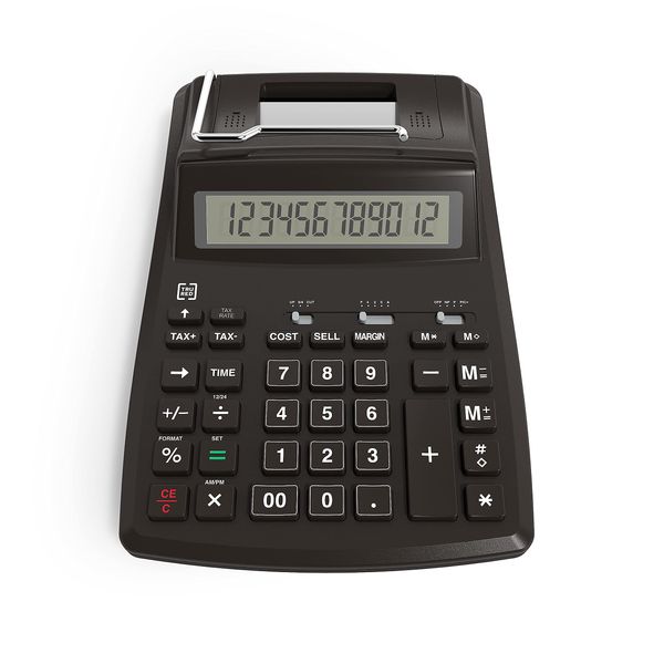 TRU RED TR44780 TR44780 12-Digit Desktop Printing Calculator, Black