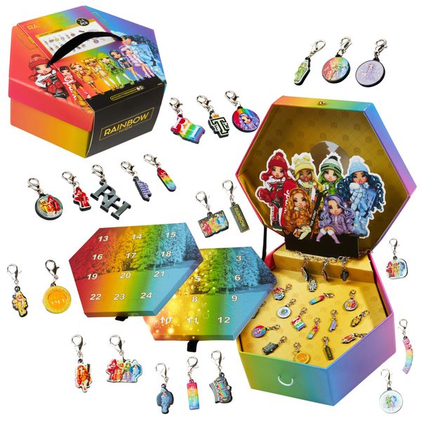 Rainbow High Advent Calendar 2023 for Girls - Charm Bracelet Jewellery Advent Calendar - Gifts for Girls