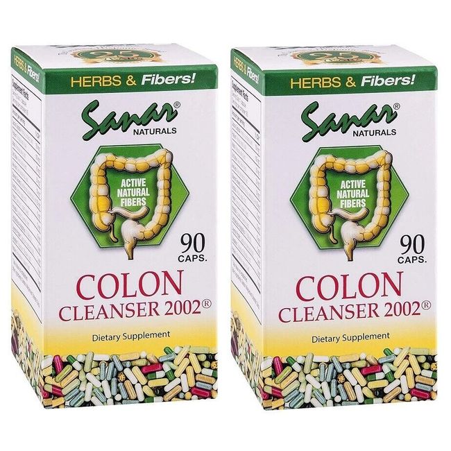 2 Pack- Sanar Naturals Colon Cleanser 2002, Dietary Supplements,90 Ct *EXP 8/24*