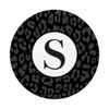Monogram Letter S Initial Black Dark Grey Leopard Print PopSockets Swappable PopGrip