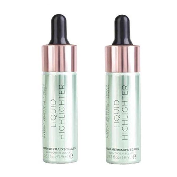 Pack of 2 Makeup Revolution Beauty Liquid Highlighter, Mermaid's Scales