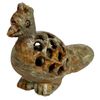 Purpledip Soapstone Statue Nested Peacocks: Lattice Design Jaali Work Mesh Sculpture (12104)