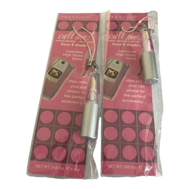 Prestige Call Me! High Shine Lip Gloss #01 Clear Lot of 2