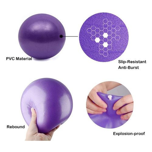 Balance Ball 25cm Pilates Ball for Yoga, Improve Balance, Core Training, Gymnik, Soft Ball Exercise Ball, Suitable for Men and Women Exercising at Home, Office, Gym Purple