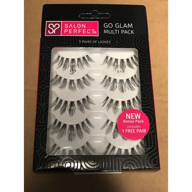 Salon Perfect Go Glam Multi Pack Eyelashes, 615 Black, 5 Pairs