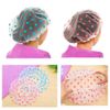 Shower Caps, 3 Pcs Waterproof Bath Caps Plastic Reusable Shower Caps Elastic Band Bath Hair Hat for Women Ladies Spa Salon