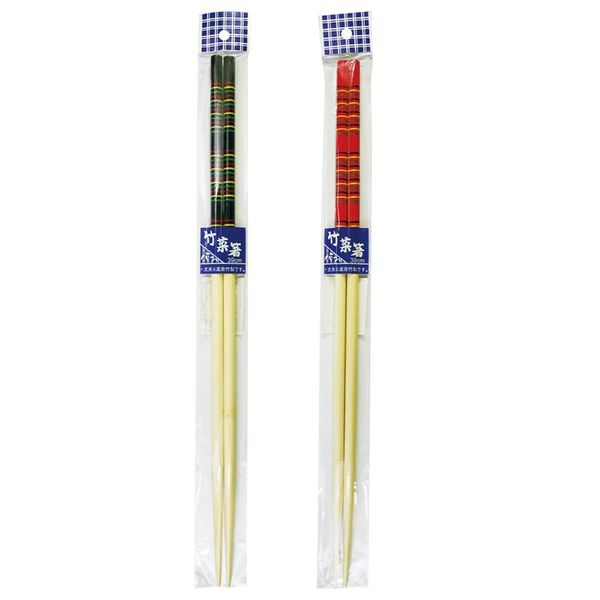 Marujyu 743000 Long Chopsticks, Set of 2, Black, Red, 15.4 inches (39 cm)